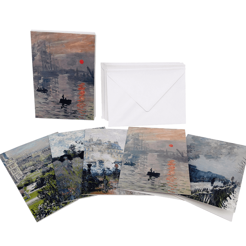 Cartão de nota Cartão de papel e envelope Claude Monet